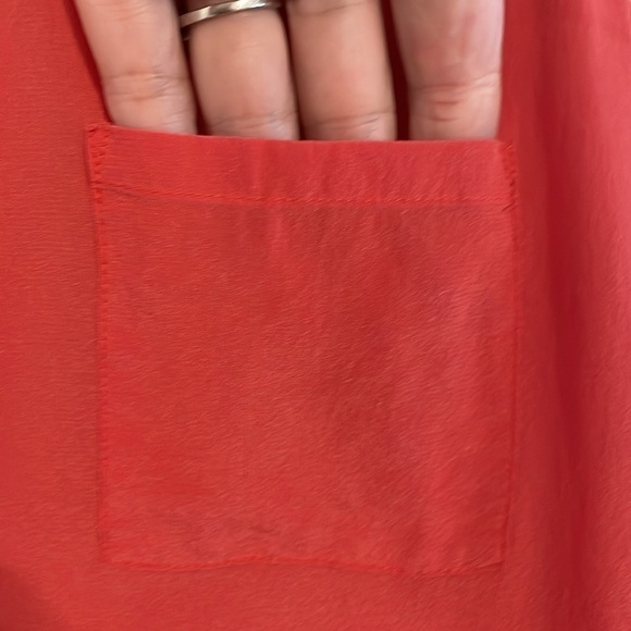 Halogen Women’s Tank Top Medium Pink 100% Silk Lightweight Tie Waist Coastal - Picture 7 of 11